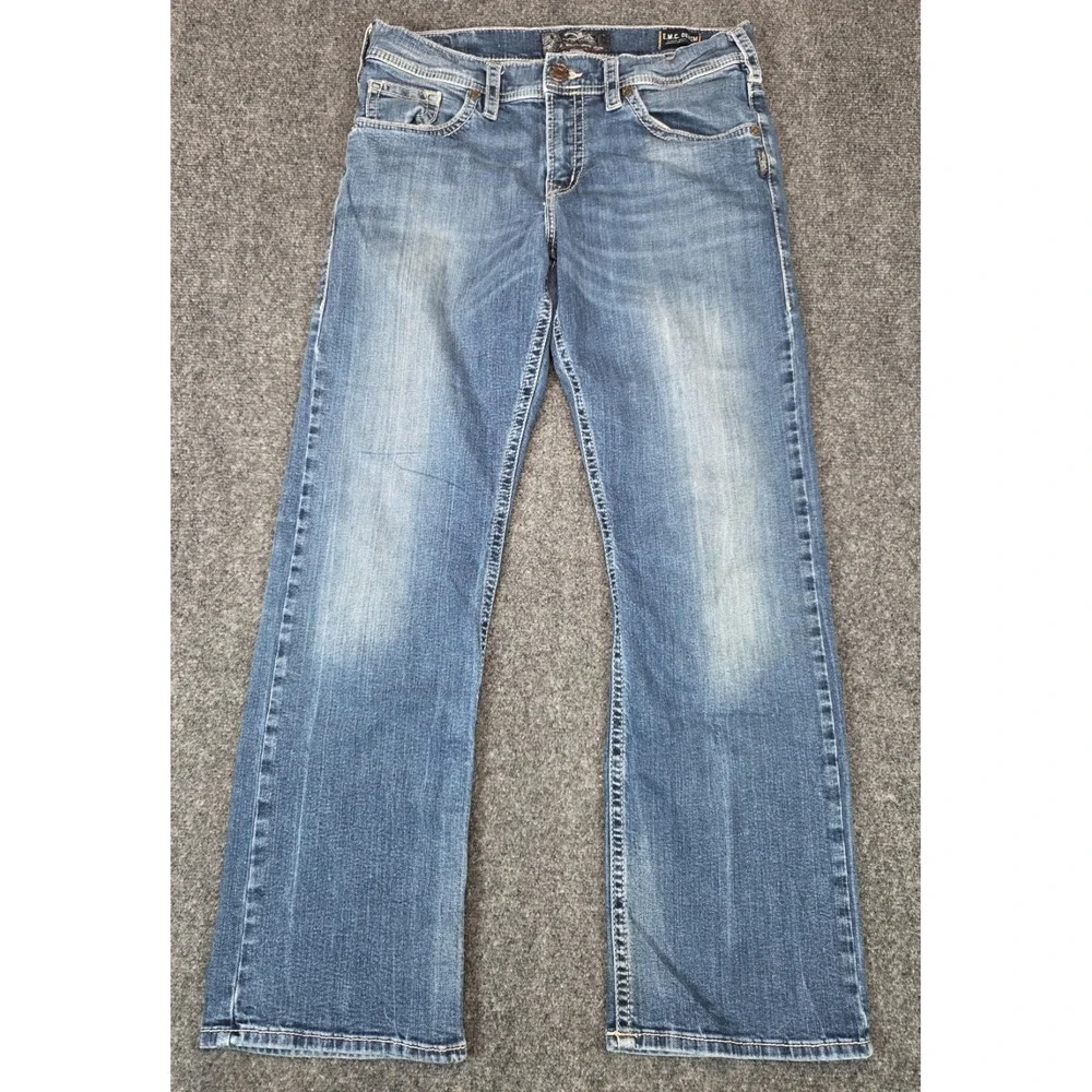 Silver Zac Jeans Mens 33x32 Blue Stretch
